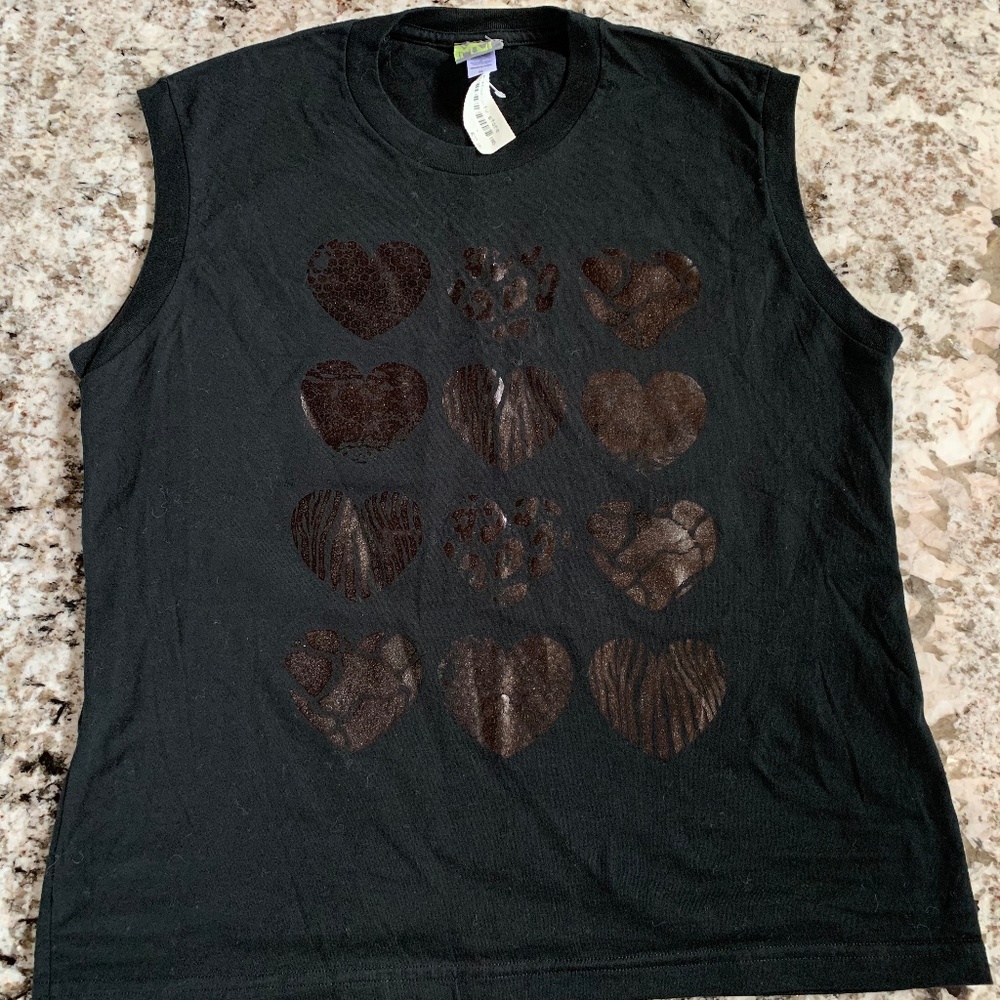 Vintage MTV Black Hearts Jungle Tank Graphic T, XL